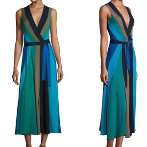 DVF Penelope Colorblock Midi Wrap Dress